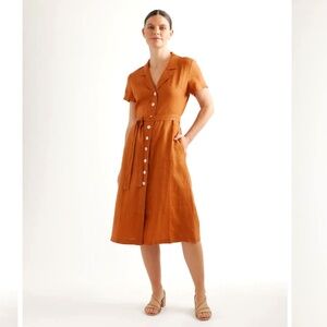 NWT Quince Linen Button Front dress
